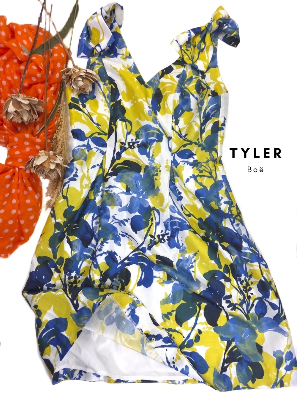 Tyler Boe Blue & Yellow Floral Sundress Sz 4